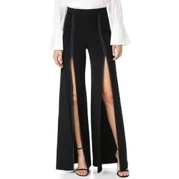 Alexis Oliviera Front Slit Pants in Black Size Small - Picture 1 of 8